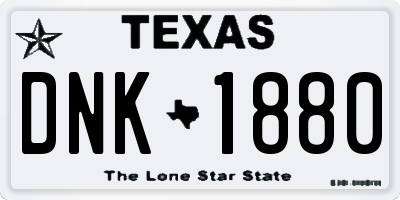 TX license plate DNK1880