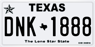 TX license plate DNK1888