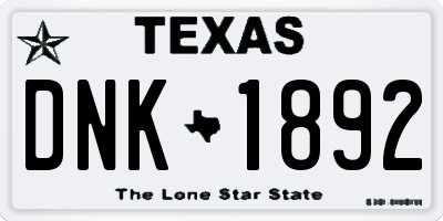 TX license plate DNK1892