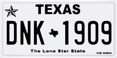 TX license plate DNK1909