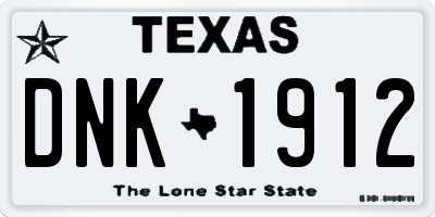 TX license plate DNK1912