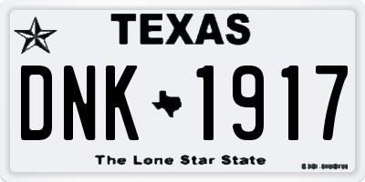 TX license plate DNK1917