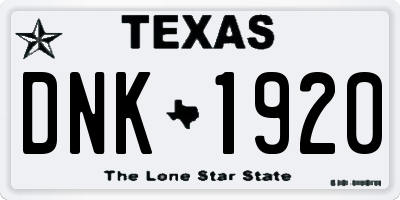 TX license plate DNK1920