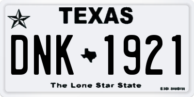 TX license plate DNK1921