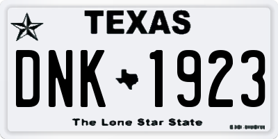 TX license plate DNK1923