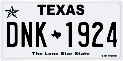 TX license plate DNK1924