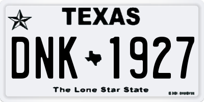 TX license plate DNK1927
