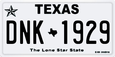 TX license plate DNK1929