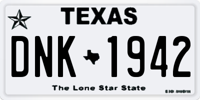TX license plate DNK1942