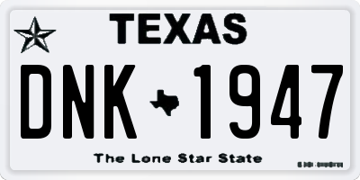 TX license plate DNK1947