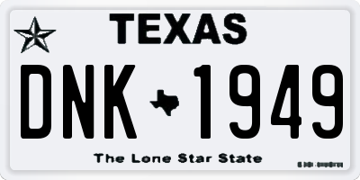 TX license plate DNK1949