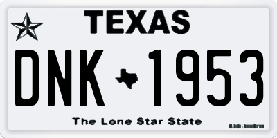 TX license plate DNK1953