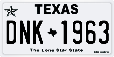 TX license plate DNK1963