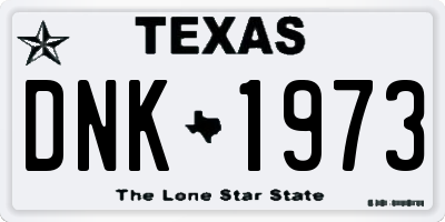 TX license plate DNK1973