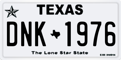 TX license plate DNK1976