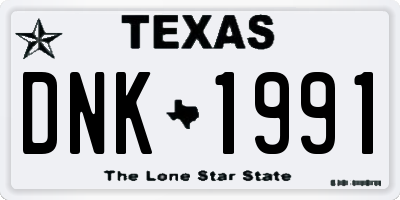 TX license plate DNK1991