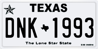 TX license plate DNK1993