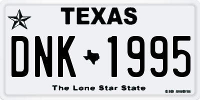 TX license plate DNK1995