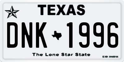 TX license plate DNK1996