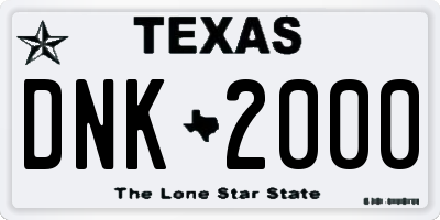 TX license plate DNK2000
