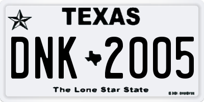 TX license plate DNK2005