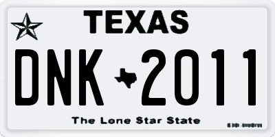 TX license plate DNK2011