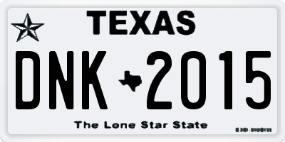 TX license plate DNK2015