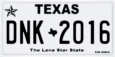 TX license plate DNK2016