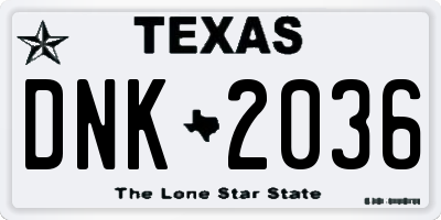 TX license plate DNK2036
