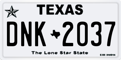 TX license plate DNK2037