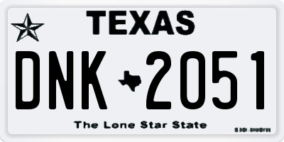 TX license plate DNK2051