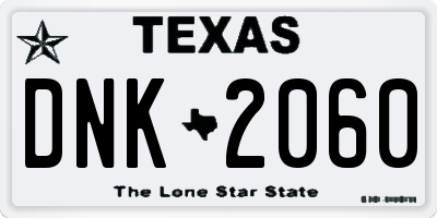 TX license plate DNK2060