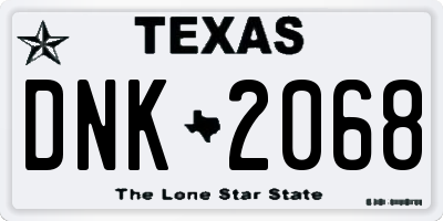 TX license plate DNK2068