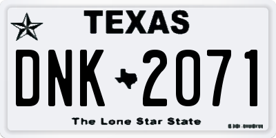 TX license plate DNK2071