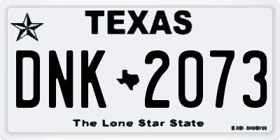 TX license plate DNK2073