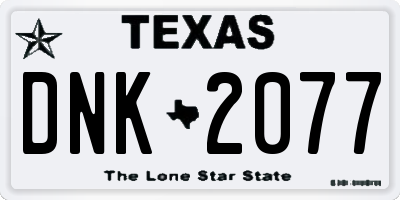 TX license plate DNK2077