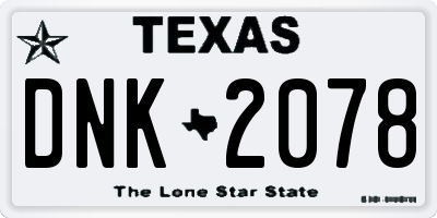 TX license plate DNK2078