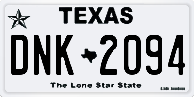 TX license plate DNK2094