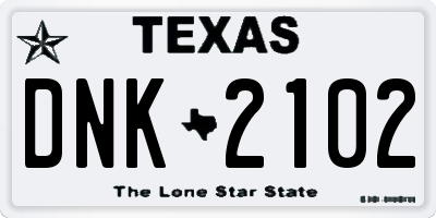 TX license plate DNK2102
