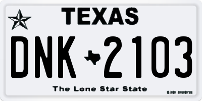 TX license plate DNK2103