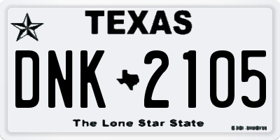 TX license plate DNK2105
