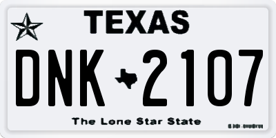 TX license plate DNK2107