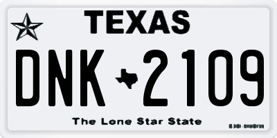 TX license plate DNK2109