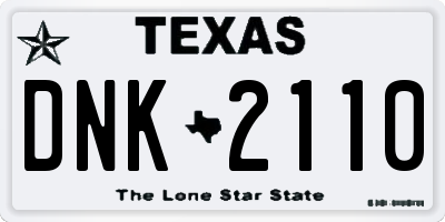 TX license plate DNK2110