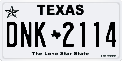 TX license plate DNK2114