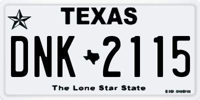 TX license plate DNK2115
