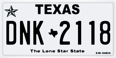 TX license plate DNK2118