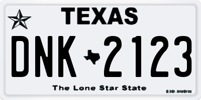 TX license plate DNK2123