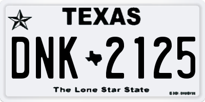 TX license plate DNK2125