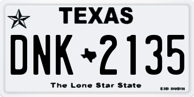 TX license plate DNK2135